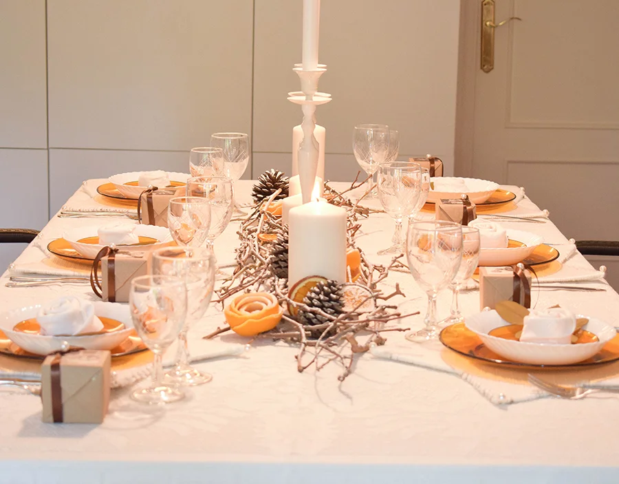 mesa navidad decorada